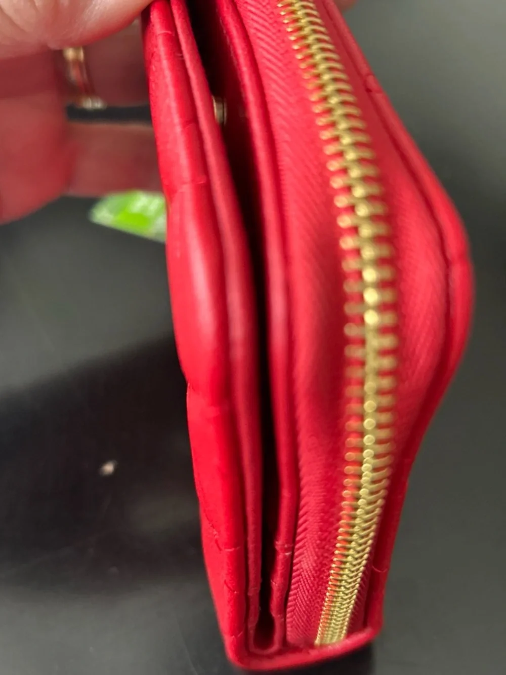 Badgley Mischka Red Card & Coin Purse Zip Around wallet Logo NWT MSRP 49.00